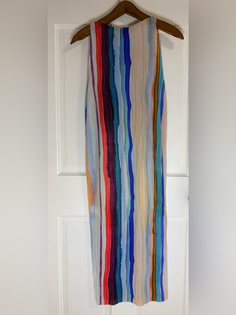 H&M Multicolor Striped Maxi Skirt with Vertical Pleats